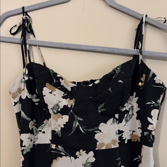 NWT- Petal & Pup Meg Floral Print Bustier Dress, Black, Size 8 - Picture 6 of 12